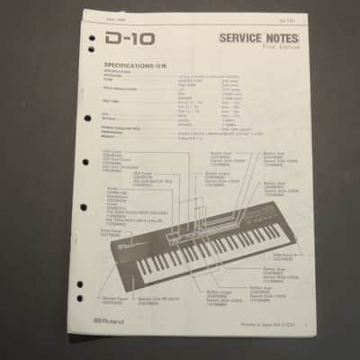 Roland D-10 Service Notes [Three Wave Music]