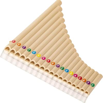 18 Pipes Pan Flute C Key - Beginner-Friendly Instrument with Enhanced Mouthpiece Design for Easy Play, Perfect for Students and Music Enthusiasts, White image 2