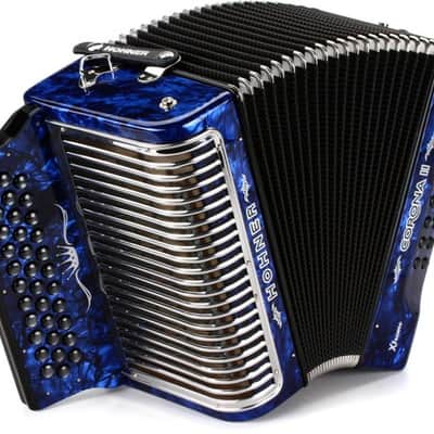 Hohner Corona II Xtreme Diatonic Accordion - Keys of F/Bb/Eb - Pearl Dark Blue image 2