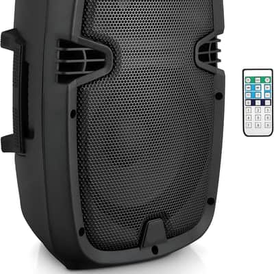 Powered Active PA System Loudspeaker Bluetooth w/ Microphone 8-Inch Bass Subwoofer Stage Speaker Monitor Built-in USB for MP3 Amplifier DJ Party Portable Sound Equipment Stereo Amp image 1