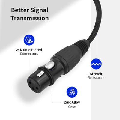 USB-C to 3-Pin XLR Female Cable 3.3FT - USB C 24Bit/96KHz Digital to Analog XLR Female Dual-Shielded Braided Audio Cable Support Phone/Pad to Microphone and Mixers image 7