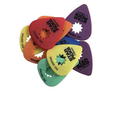 Everly Star Guitar Picks 12 Pack Variety Pack Two of Each Size