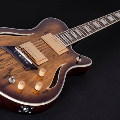 Michael Kelly Hybrid Special, Spalted Maple Burst Top, Chambered Mahogany Body image 1