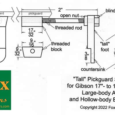 OEM Factory Spec Tall Gold Pickguard Support Bracket for Large Gibson arch top guitars L image 4