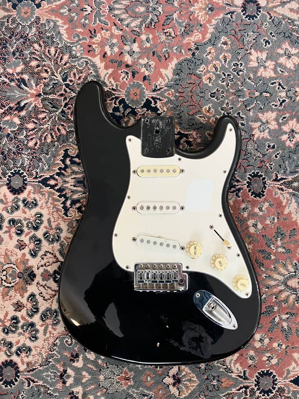 Fender Squier Stratocaster MIK 1990s black relic w/ Bootstrap pickups image 1