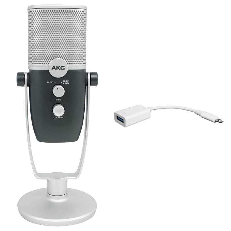 AKG ARA C22 USB Dual Mode Condenser Recording Microphone+Stand+iPhone/iPad Cable image 1