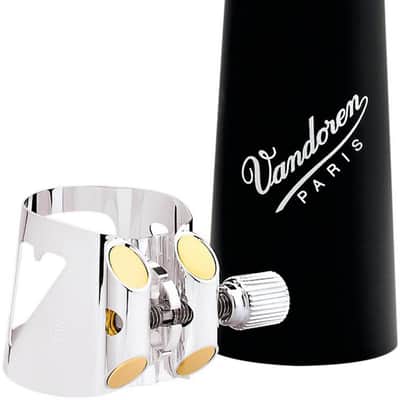 Vandoren LC04P Optimum Silver-Plated Bass Clarinet Ligature and Plastic Cap