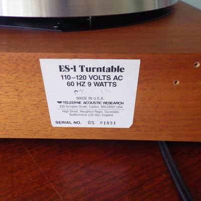 Vintage Teledyne Acoustic Research AR ES-1 Turntable upgraded Local Pickup San Diego, CA image 4