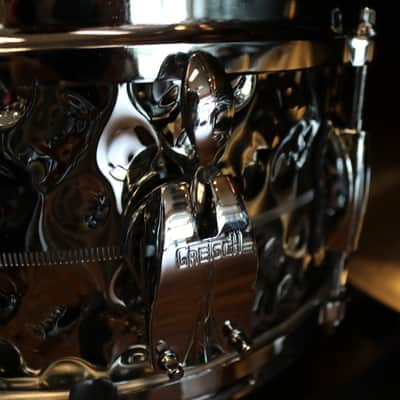 Gretsch USA Custom 6x13 Hammered Chrome Over brass Snare Drum - Open Box image 2