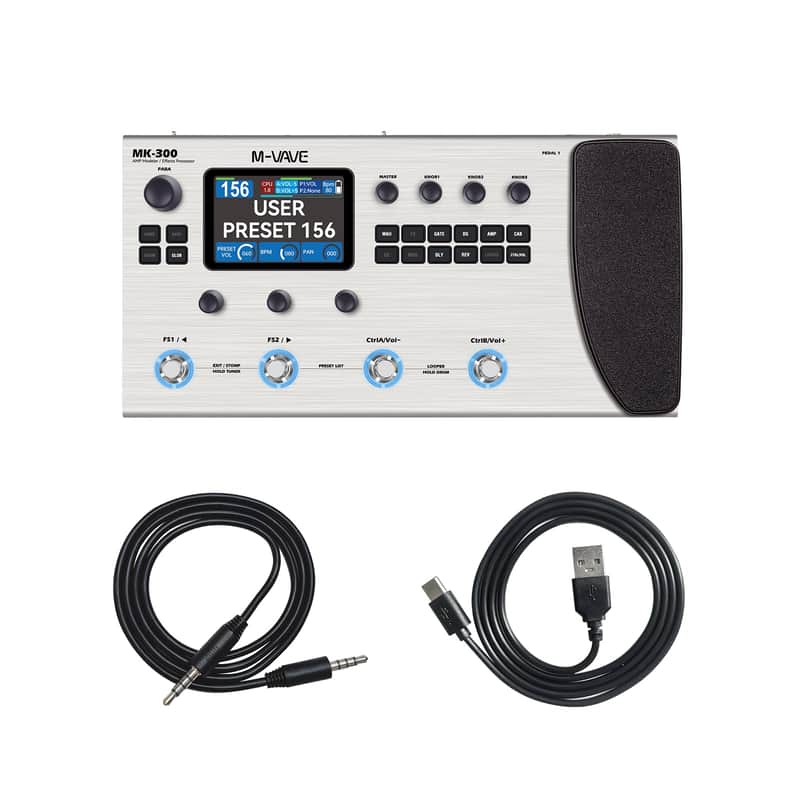 M-vave MK-300 Multi-Effects Guitar Bass Pedal with 360+ Effects IRS Delay, Reverb, Modulation, Preamp, AMP Model, 160 Preset Storage, Built-in 300' LOOPER 128 Drum Machine (Price includes the import duty for US buyer) image 1