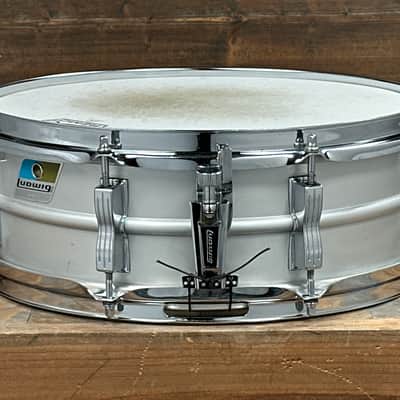 1970s Ludwig No. 404 Acrolite 5x14 8-Lug Aluminum Snare Drum image 3