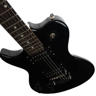 Silvertone SSL1LHBMF metallic black single cutaway electric guitar lefty, left handed image 7