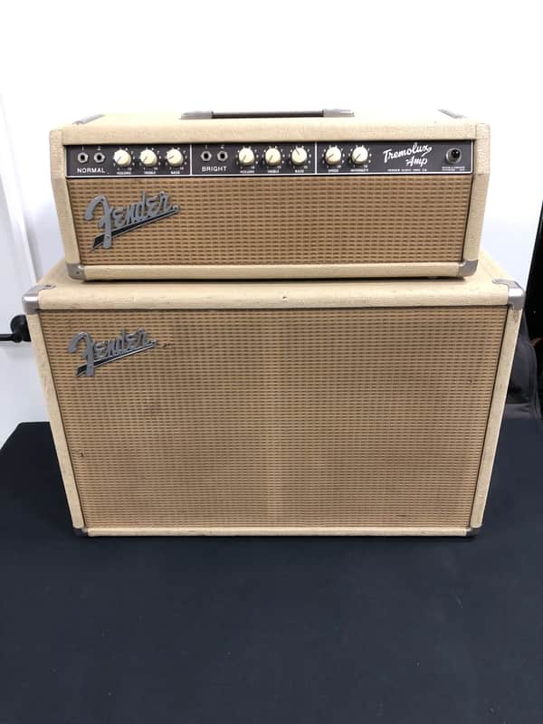 1963 Fender Tremolux Amp Head (Blonde 6G9-B) w/ 2X10 Cabinet Owned by Ian D'Sa of Billy Talent image 1