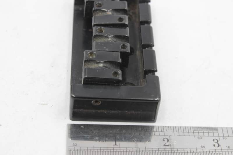 Vintage 1980s Kramer Forum II High-Mass 4-String Bass Bridge - Black, Made in Japan (ESP Era) with Screws