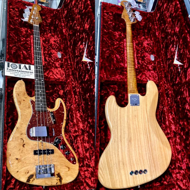 Fender Custom Shop Artisan Maple Burl Jazz Bass®, 3A Rosewood Fingerboard - Aged Natural image 1