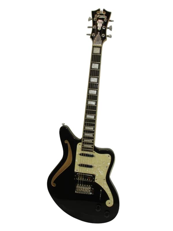 D'Angelico Premier Bedford SH Semi-Hollow Electric Guitar, Black Flake image 1