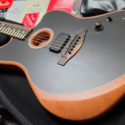 Fender American Acoustasonic Jazzmaster BRAND NEW Tungsten Green Mahogany Spruce Tim Shaw Shawbucker Humbucker Pickup Fishman Piezo System Semi-Hollow Body Acoustic-Electric Guitar image 1