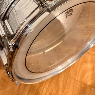 Rogers "7-Line" Dyna-Sonic 5x14" Brass Snare Drum with "Beavertail" Lugs 1963 - 1967 - Chrome image 9