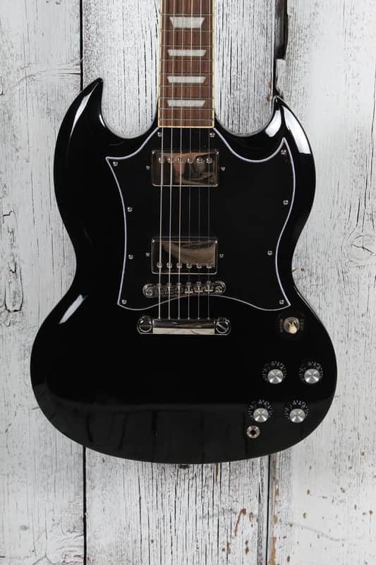 Epiphone SG Standard Solid Body Electric Guitar Ebony Finish with Gig Bag image 1