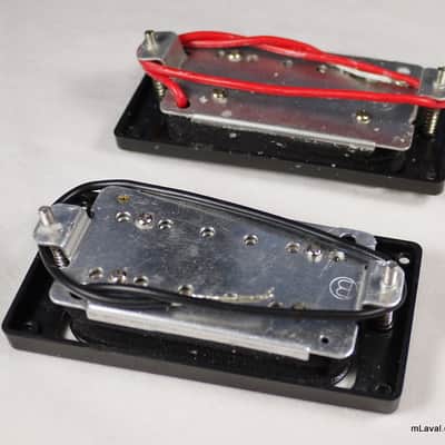1 Pair of Humbucker Pickups Bridge & Neck With Mounting Rings ,Black Bild 4