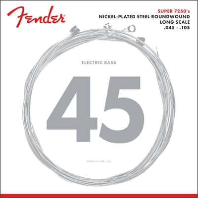 Fender 7250 Bass Strings, Nickel Plated Steel, Long Scale, 7250M .045-.105 Gauges, (4) image 2