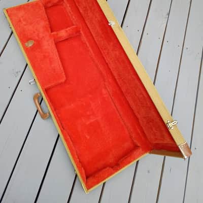 80s - 90s Fender American Vintage Tweed Orange Inside Strat Tele Case image 1