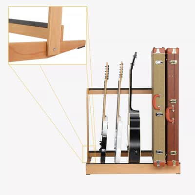 Hardwood Folding Guitar Case Stand | Multi-Guitar Rack for Acoustic, Electric, and Bass Hard Cases – Space-Saving for Home and Studio image 4