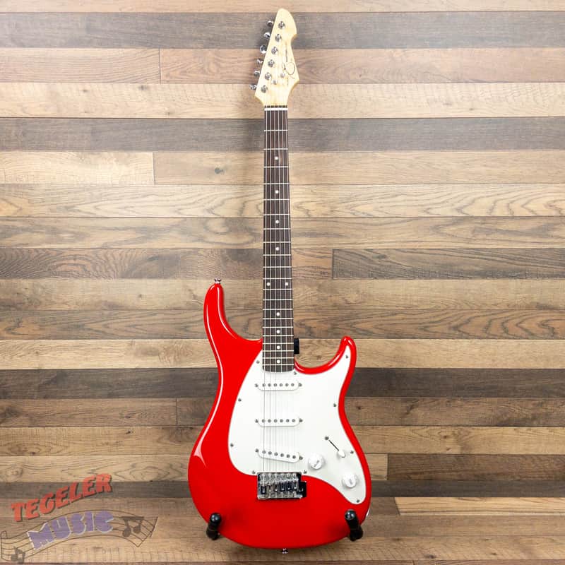 USED-Peavey Raptor EXP Electric Guitar, Solid Body Red with White Pickguard image 1