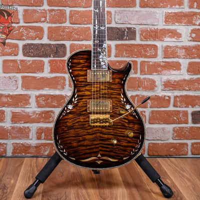 PRS Private Stock #1299 10th Anniversary Single Cut Trem Quilted Maple Top Tiger Eye Burst with Brazilian Rosewood 2007 w/OHSC image 1