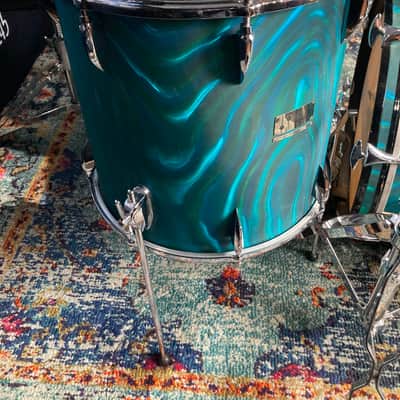 Sonor "Chicago" 3-Piece Drum Set 1965 - MF Marine Turquoise Satin image 9
