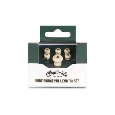 Martin APP0026 Genuine Bone Bridge Pin Set w/ Abalone Inlay image 2