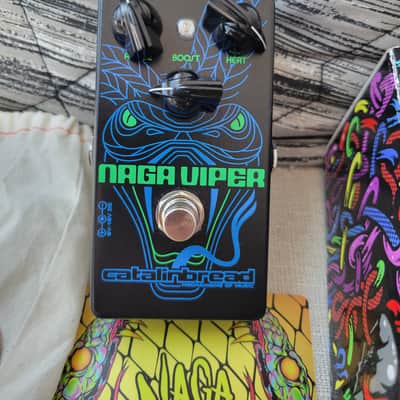 Catalinbread Naga Viper treble booster with box, bag, and stickers image 4