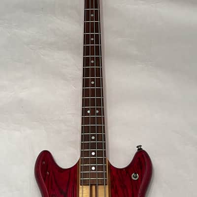 Vantage VP-795B 4 String Bass Guitar 1981 Left Hand LEFTY Transparent Red made inJapan Matsumoku image 4