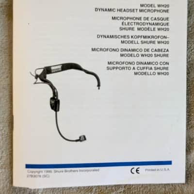 Shure WH20XLR Cardioid Dynamic Headset Mic with XLR Connector 2008 - Present - Black image 11