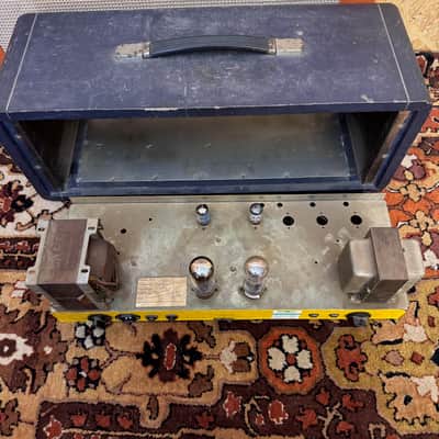 Vintage 1970s Carlsbro 50 Top Custom Colour Blue Guitar Valve Amplifier Head image 16