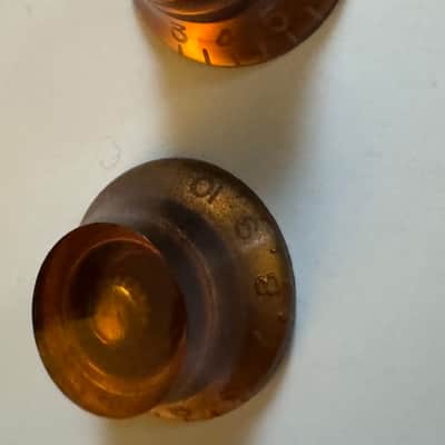 Gibson Les Paul 1980’s - Amber Top Hat knobs set of 2 image 2