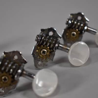 c. 1950s Grover Sta-Tite 3x3 Open-Gear Tuners Pearloid Buttons image 5