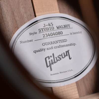 Gibson J-45 Walnut Studio Walnut Burst w/ FREE Same Day Shipping image 8
