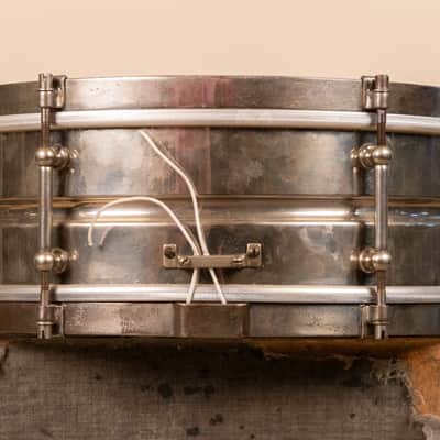 1930s Leedy 5x14 Nickel Over Brass Utility Snare Drum image 5
