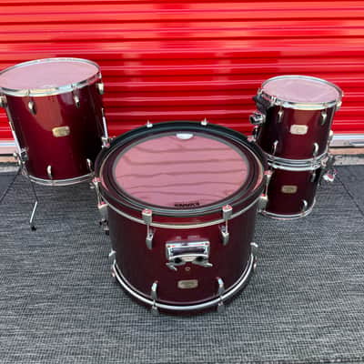 Pearl Export Series 4-Piece Drum Shell Pack Wine Red 22/16/13/12 w/ Upgrades image 1