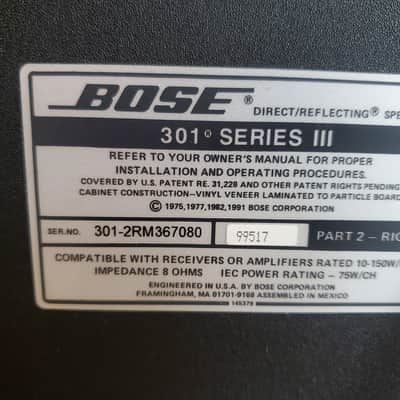 Bose 301 Series III 1980s Black Finish image 7