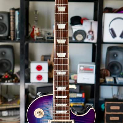 Gibson Les Paul Traditional Blueberry Burst Reverse Chevron Top 2018 image 16