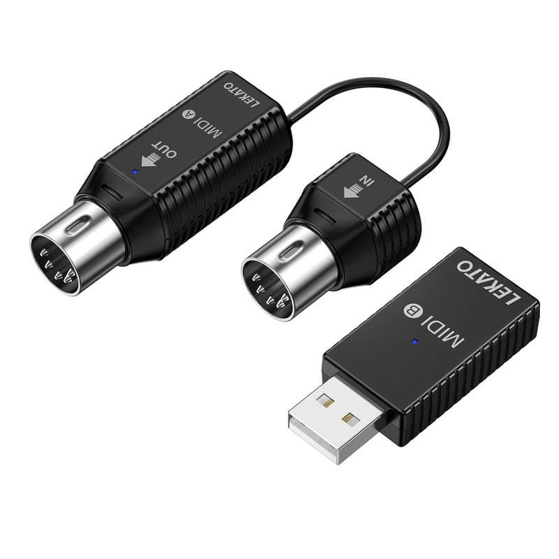 LEKATO Wireless Bluetooth MIDI Adapter Ultra Low Latency 5 PIN to MIDI Device image 1