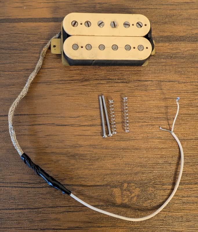 Vintage 1970s Square Tab Feet Dimarzio PAF Humbucker Pickup Cream image 1