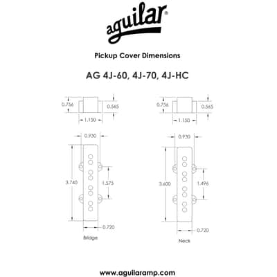 AG4J-HC Jazz Bass Hum-Canceling Set Black 4 Strings Aguilar image 2