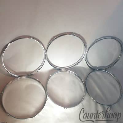 *Ludwig/Pearl 6x 14" Snare/Tom Drum Batter Rims/Hoops Triple Flange 6-Hole Lot* image 2