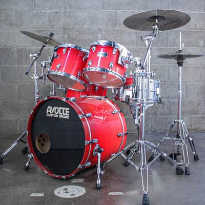 Ayotte 80s "Ray Era" Red Gloss One-Way Shade 5-Piece Drum Kit (22/16/14/13/12) image 2