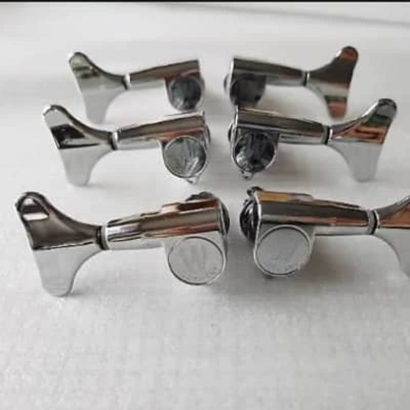 Warwick Chrome 6 String Bass 3R3L Tuners Machine Heads Tuning Pegs image 1