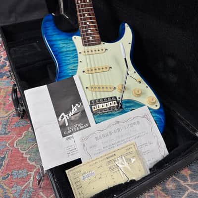 Fender FSR Quilt Top Stratocaster Model ST62-QT-AQB - Aquamarine Blue image 3