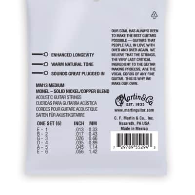 Martin MM13 Retro Monel Acoustic Guitar Strings Medium 13-56 image 2